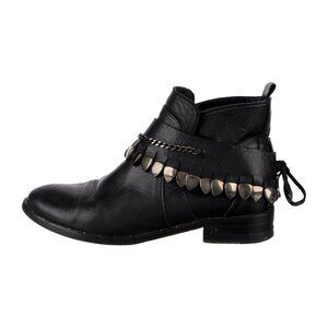 Freda Salvador Leather Chain-Link Accents Boots